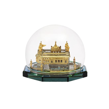 24K Gold Plated Golden Temple Crystal Dome Showpiece ( Big)