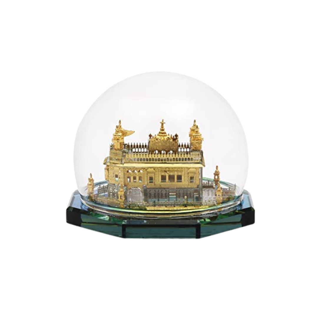 24K Gold Plated Golden Temple Crystal Dome Showpiece ( Small)