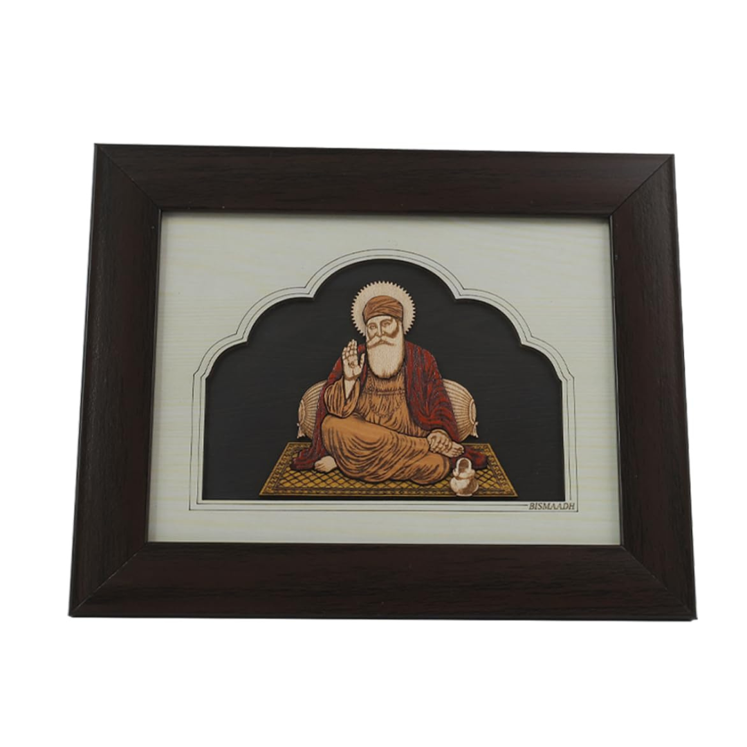 Handicraft Wooden Photo Frame Guru Nanak Dev Ji