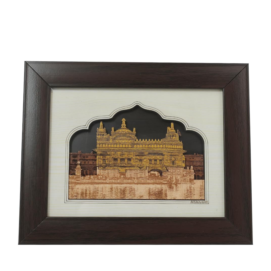 Handicraft Wooden Photo Frame Golden Temple