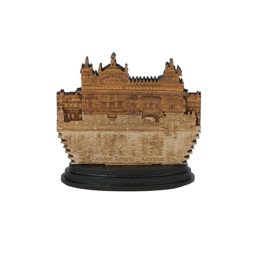 Wooden Spiritual Car Dashboard Stand Golden Temple