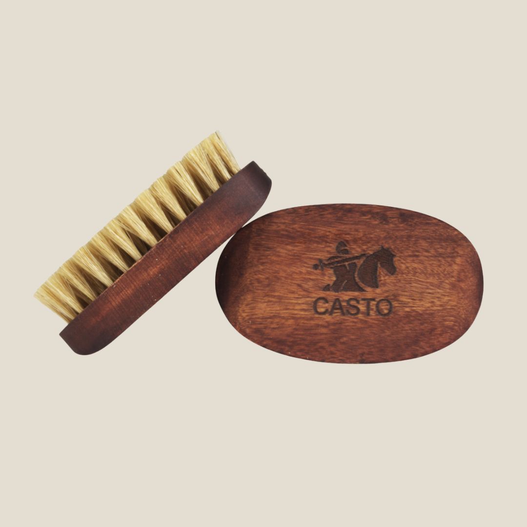 CASTO Beard Brush With 100% Natural Boar Bristles Taper