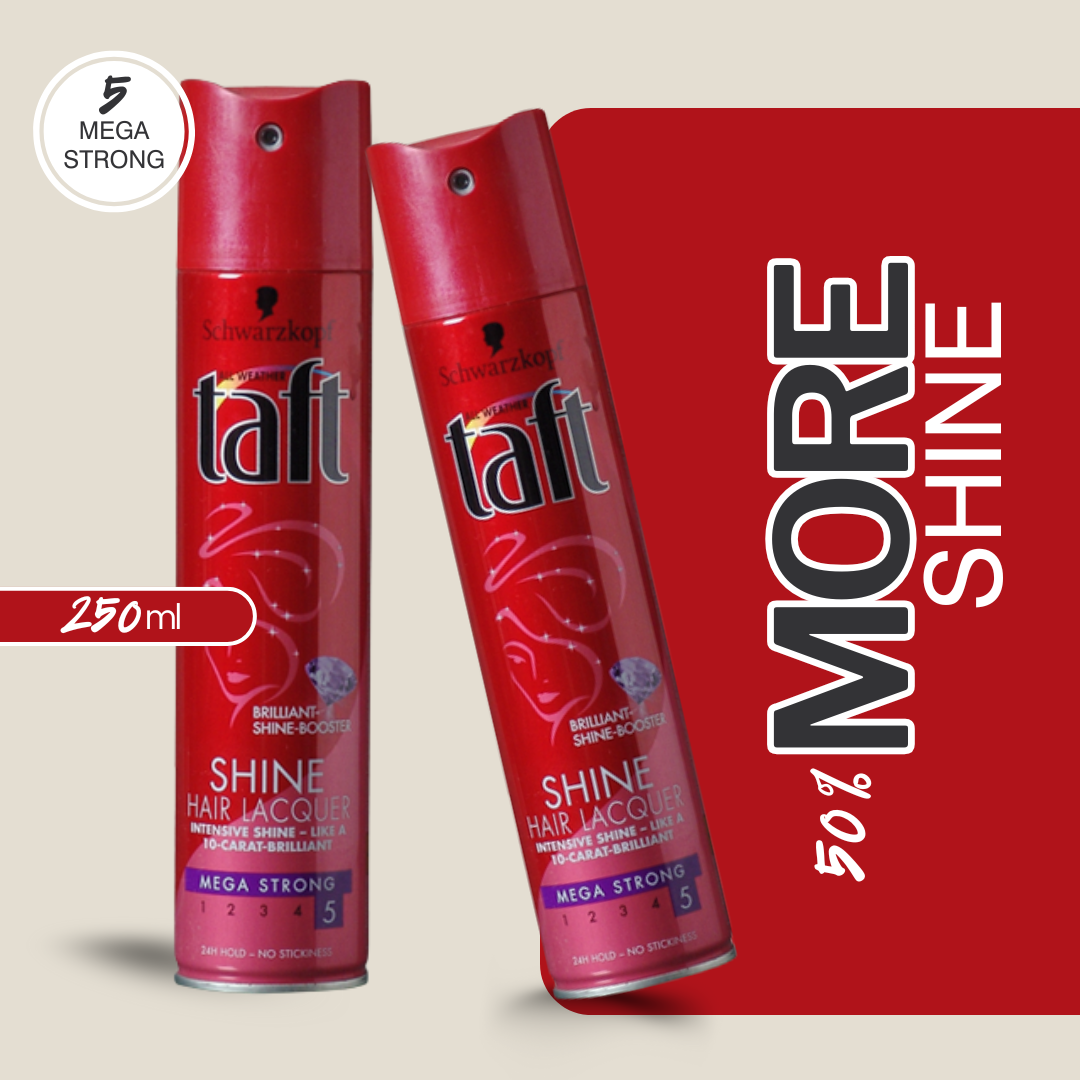 Schwarzkopf Taft Shine Hair Lacquer Mega Strong 5, Red (250ml)