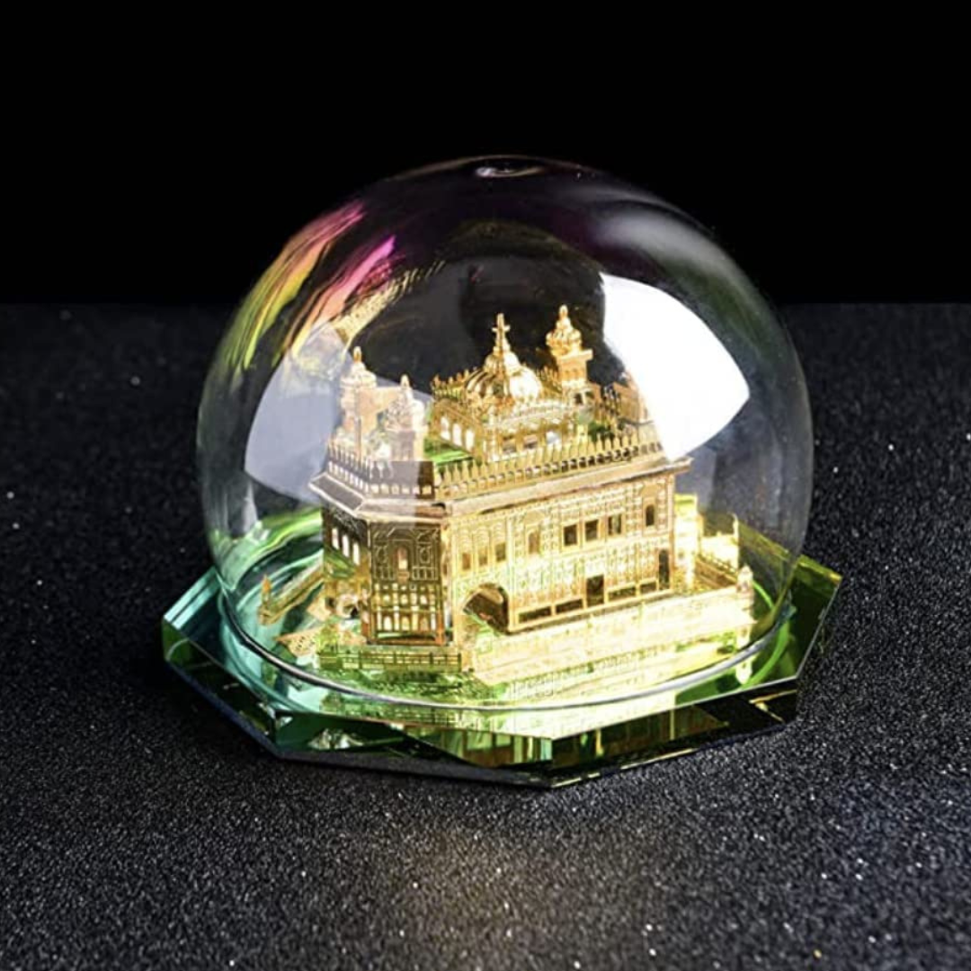 24K Gold Plated Golden Temple Crystal Dome Showpiece ( Big)