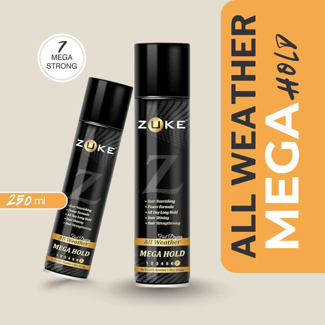 Zuke Strong Hold Power Hair Spray For Men & Women 7 No Black-250ml