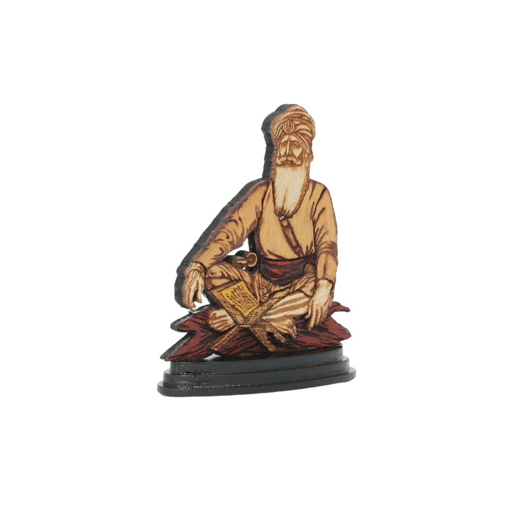 Wooden Spiritual Car Dashboard Stand Baba Deep Singh Ji