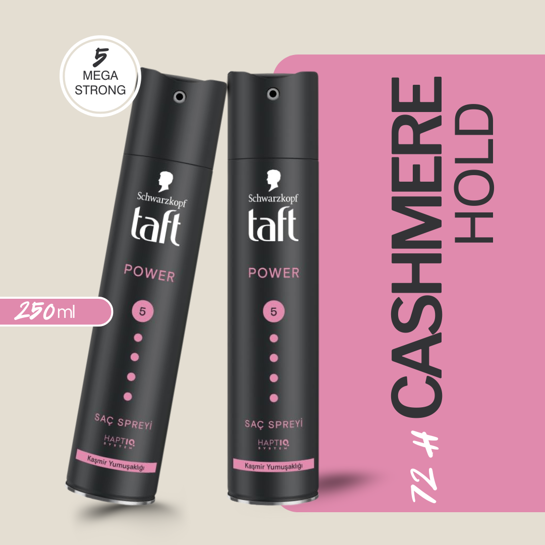 Schwarzkopf Taft Cashmere Touch Power Hair Spray, Mega Strong 5 Purple, 250ml