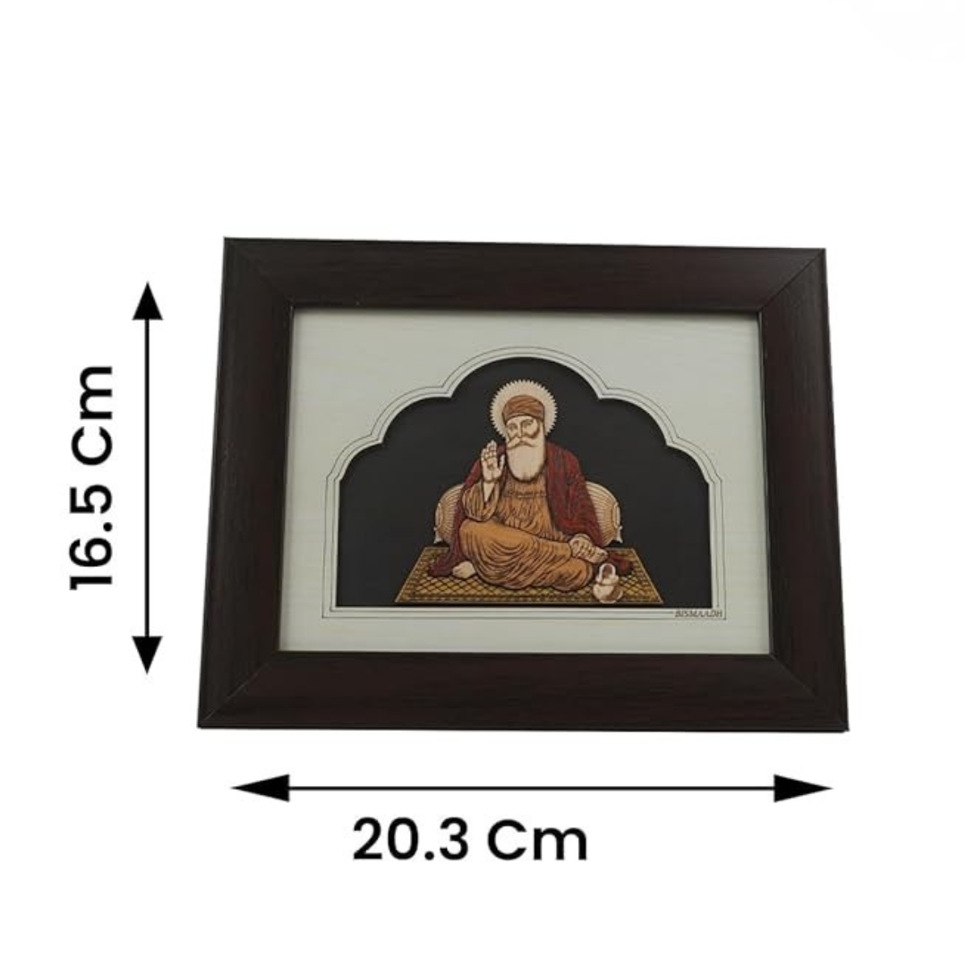 Handicraft Wooden Photo Frame Guru Nanak Dev Ji