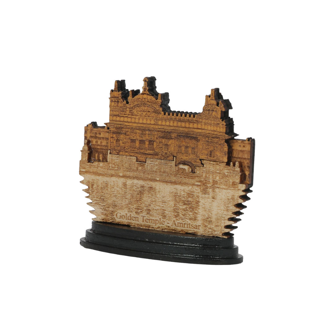 Wooden Spiritual Car Dashboard Stand Golden Temple
