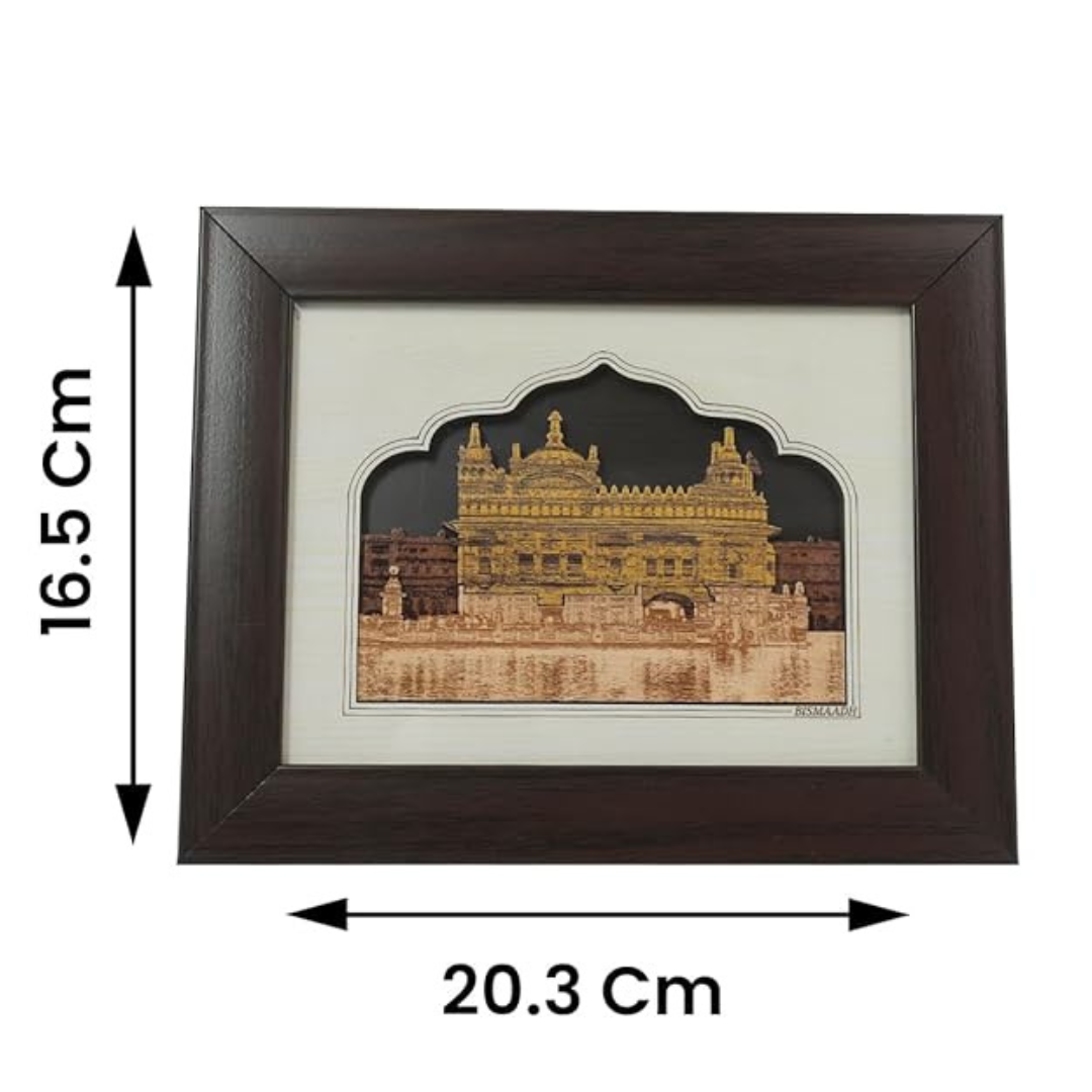 Handicraft Wooden Photo Frame Golden Temple