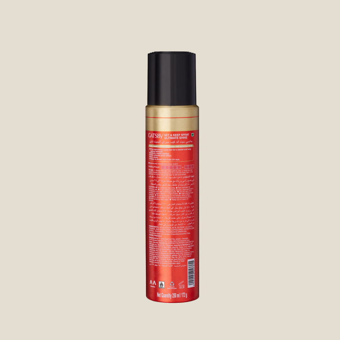 Gatsby Set & Keep Hair Spray - Ultimate Shine, RED 250ml