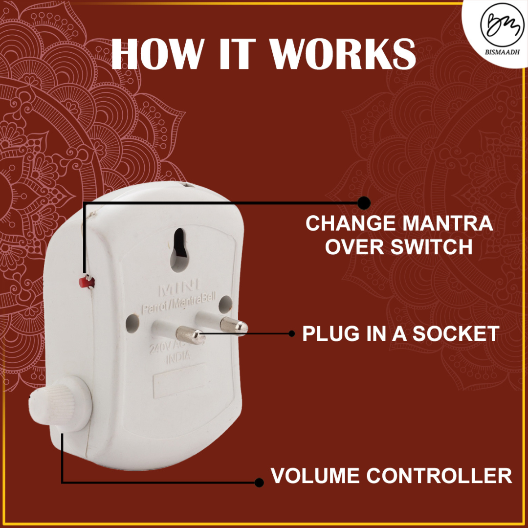 Bismaadh Electric Mini Mantra Chanting Box– Just Plug & Play Aarti Voice