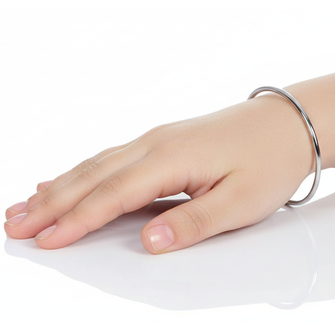 Stainless Steel Women’s Kada / Bracelet – 2mm Slim Plain, 5.5 cm