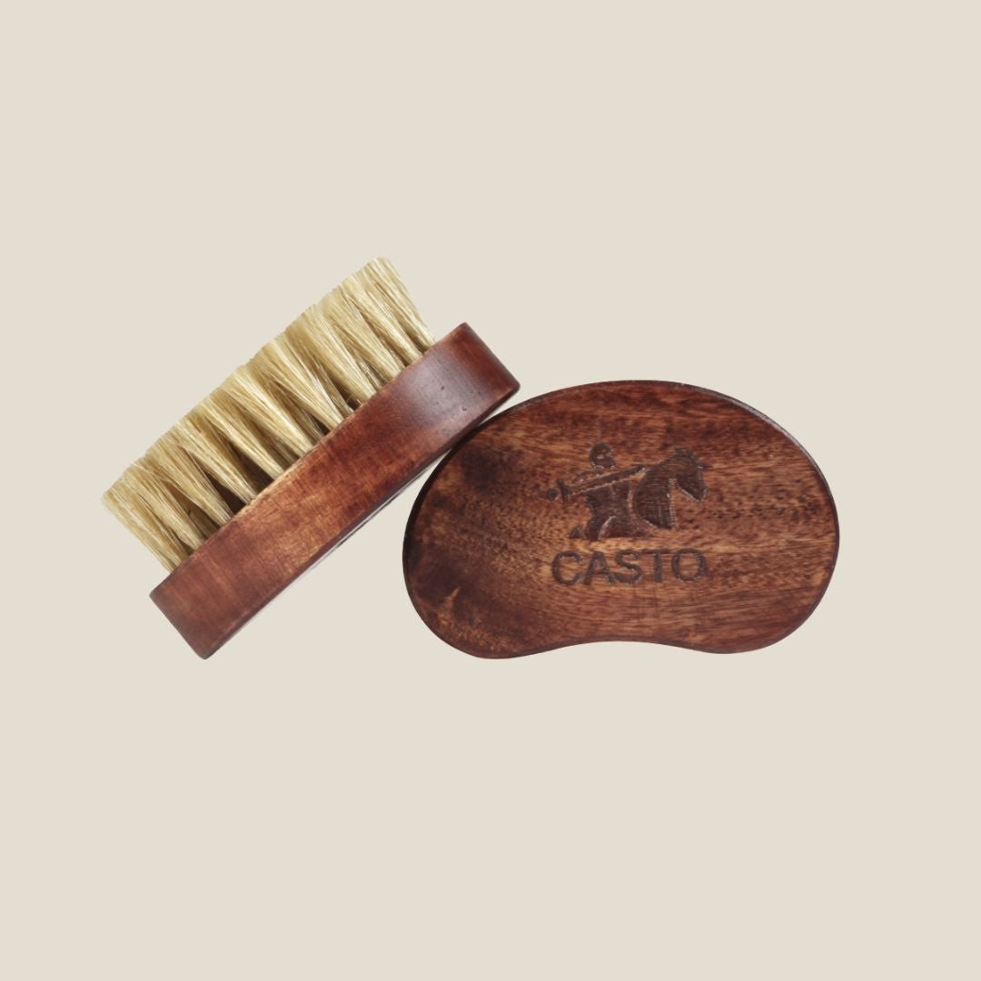 CASTO Beard Brush With 100% Natural Boar Bristles (Travel Size)