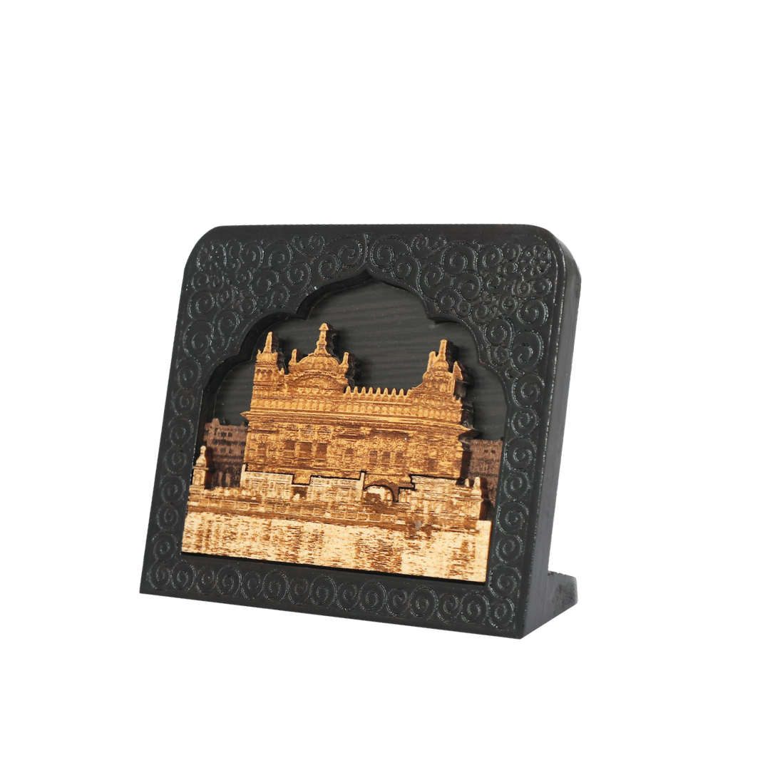 Temple Frame Car Dashboard Stand Golden Temple