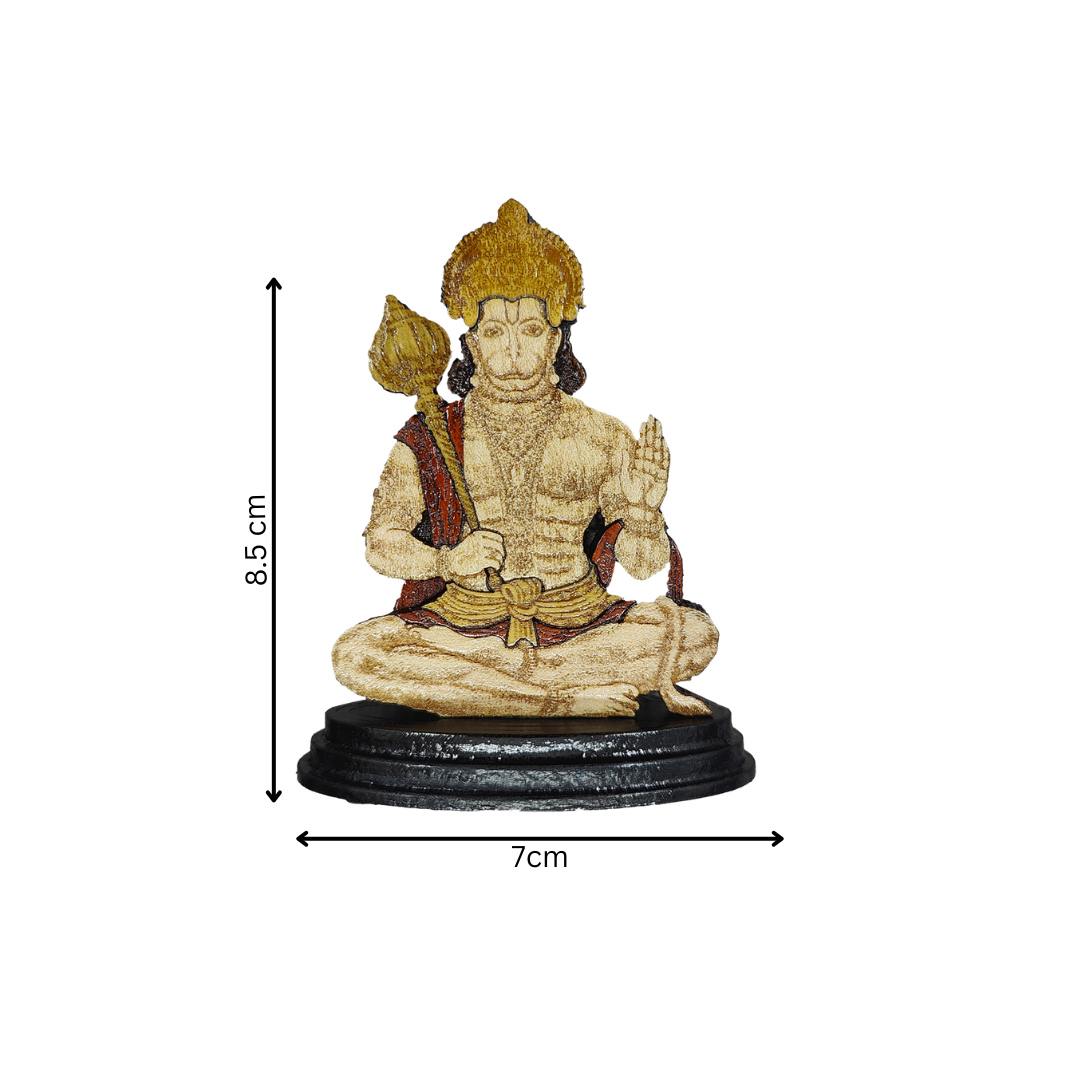 Wooden Spiritual Car Dashboard Stand Hanuman ji