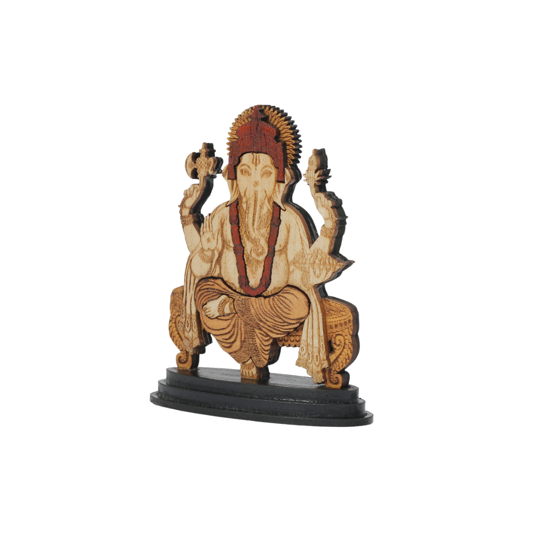 Wooden Spiritual Car Dashboard Stand Ganesh ji