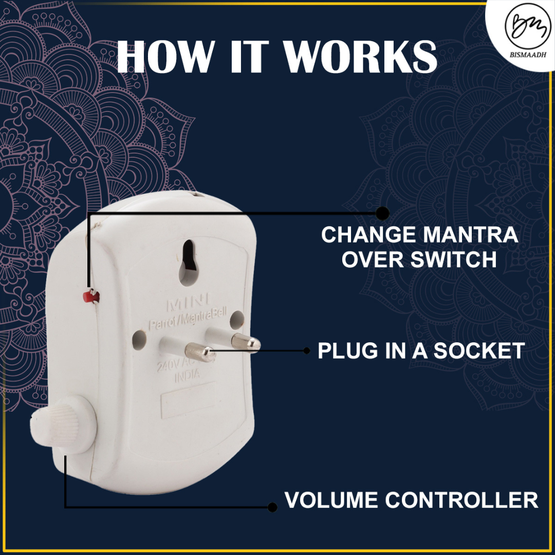 Bismaadh Electric Mini Mantra Chanting Box– Just Plug & Play Krishna