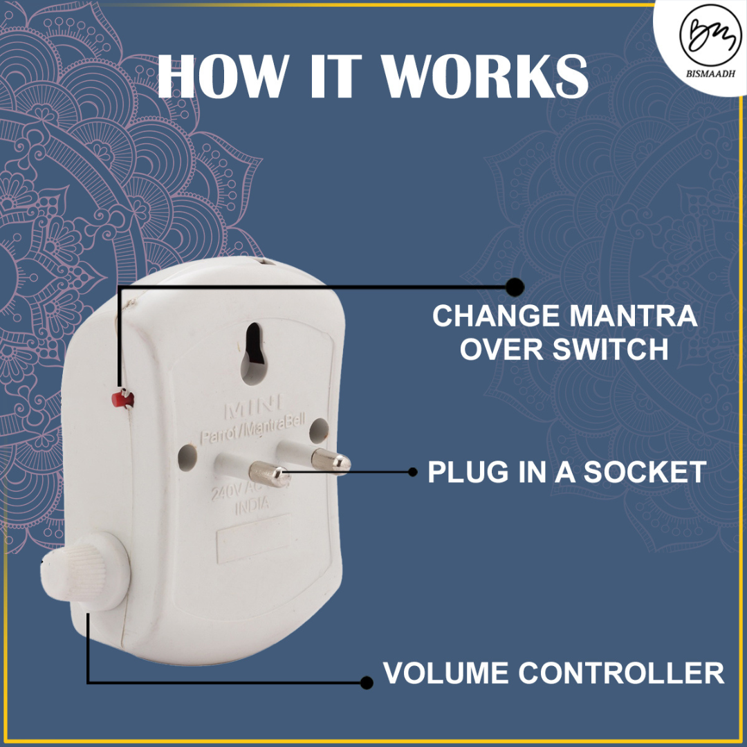 Bismaadh Electric Mini Mantra Chanting Box– Just Plug & Play Premanand Ji