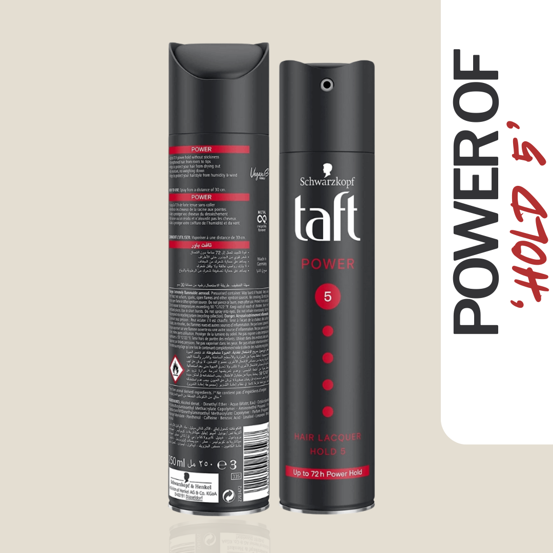 Schwarzkopf Taft Power Hair Lacquer Mega Strong Black 5 (250ml)