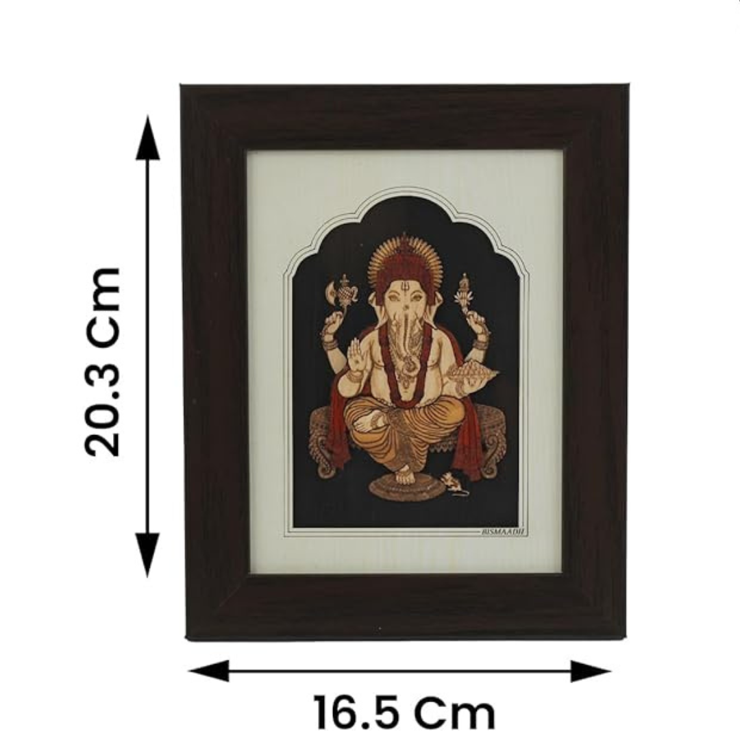 Handicraft Wooden Photo Frame Ganesh Ji