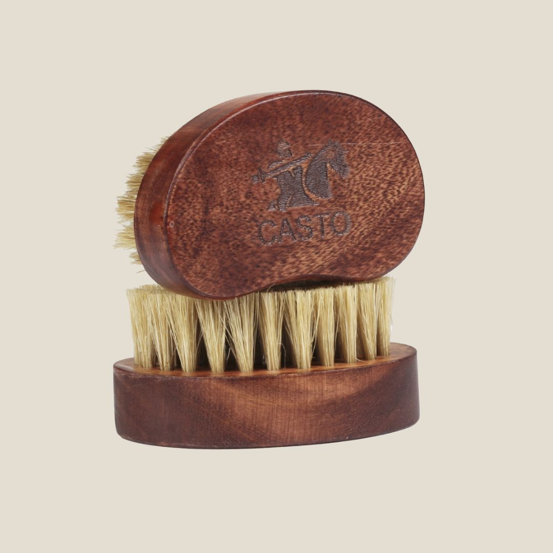 CASTO Beard Brush With 100% Natural Boar Bristles (Travel Size)