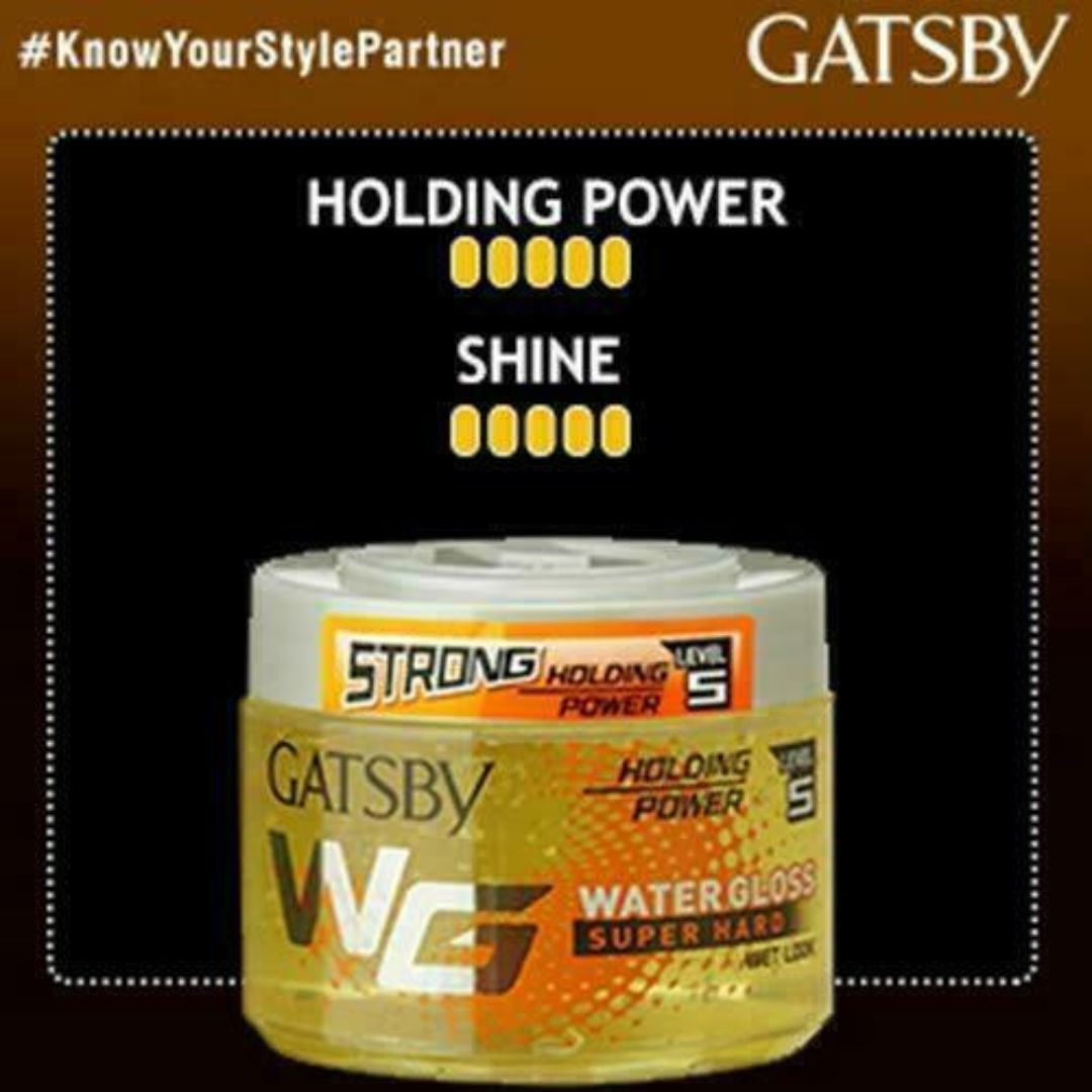 Gats by Water Gloss - SuperHard, Wet Look, Shine Effect, Long Lasting Hold, Non Sticky, Easy Wash Off, Holding Level 5, 300gm