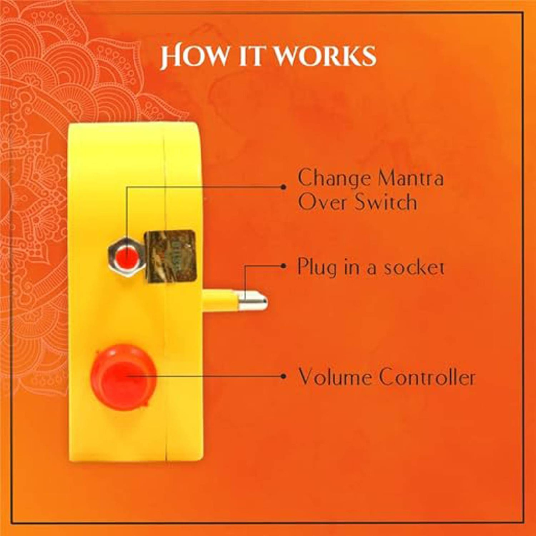 Bismaadh Electric Yellow Mantra Chanting Bell – Just Plug & Play Premanand Ji