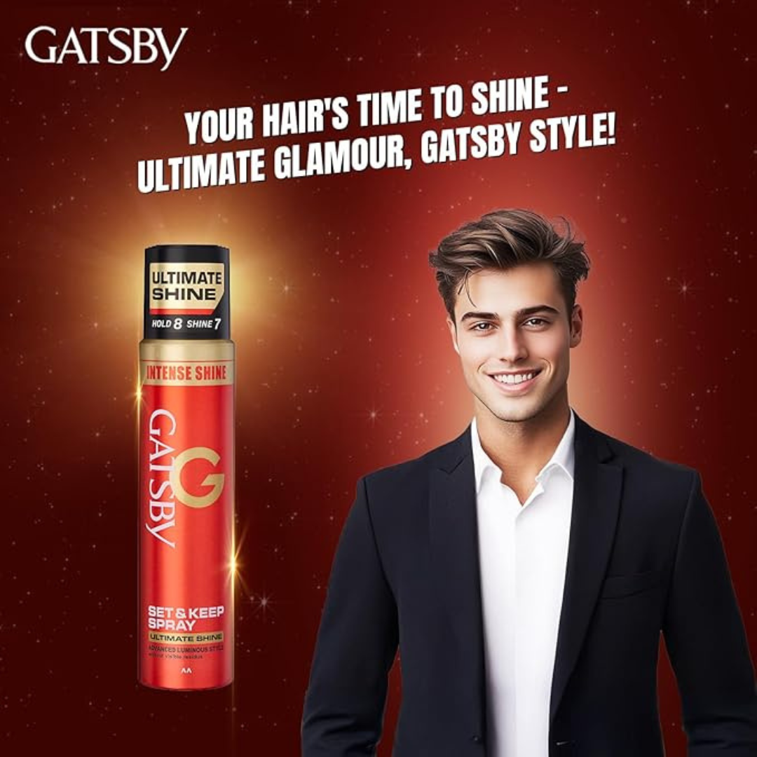 Gatsby Set & Keep Hair Spray - Ultimate Shine, RED 250ml
