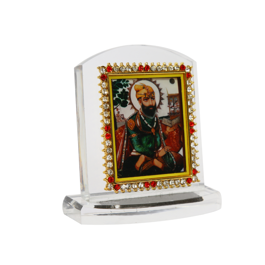 Heavy Acrylic Car Dashboard Idol Guru Teghbahadur Ji