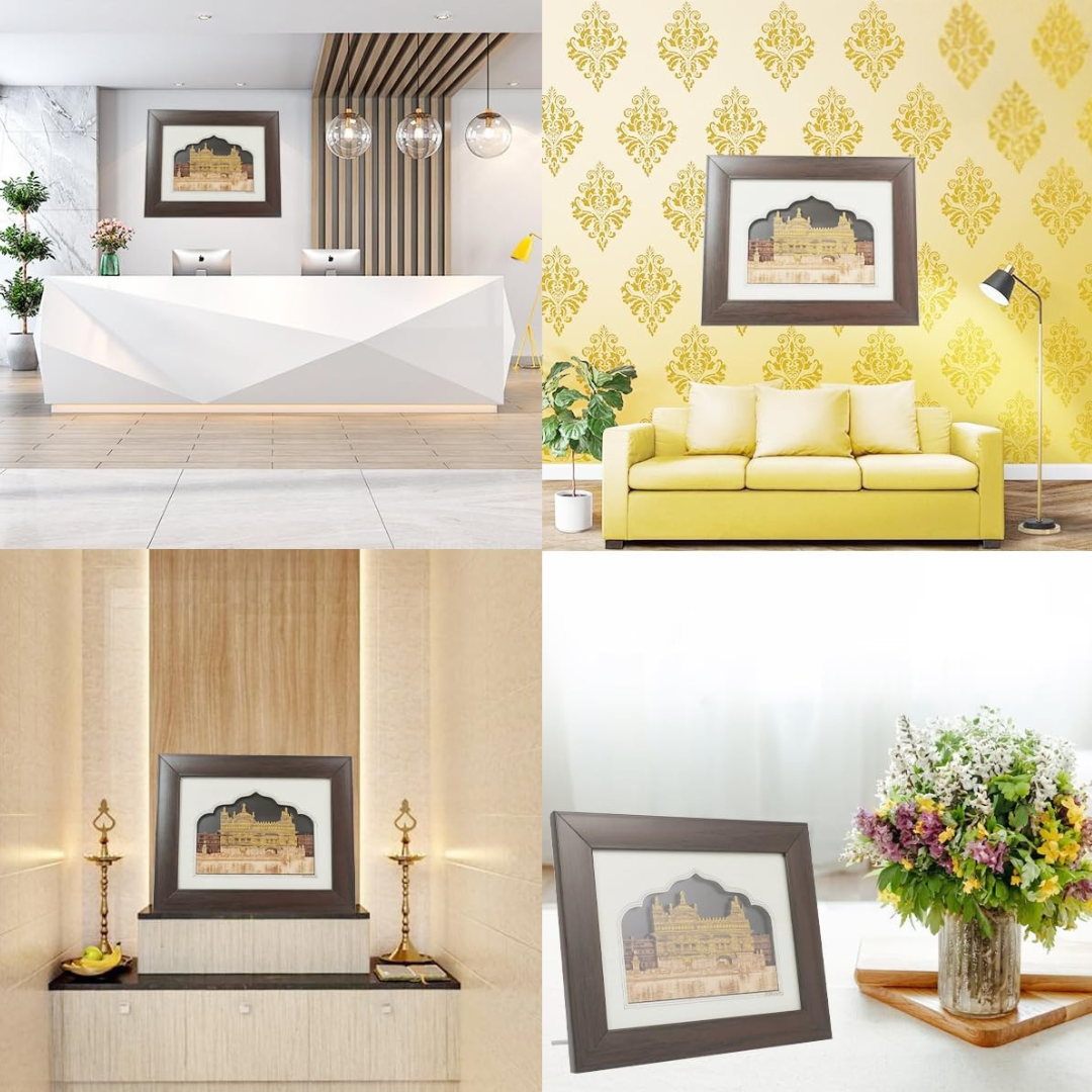 Handicraft Wooden Photo Frame Golden Temple