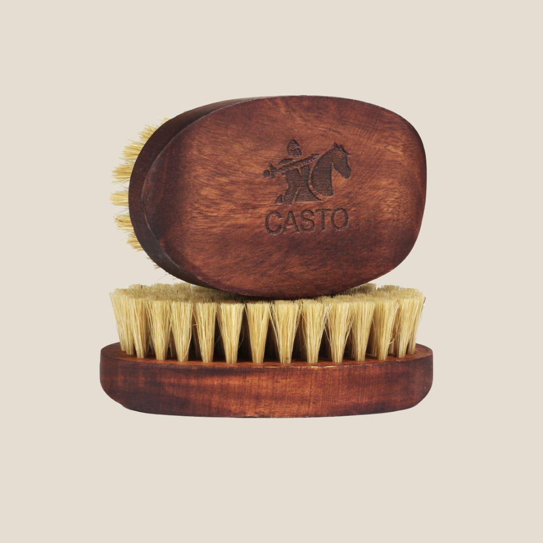 CASTO Beard Brush With 100% Natural Boar Bristles Taper