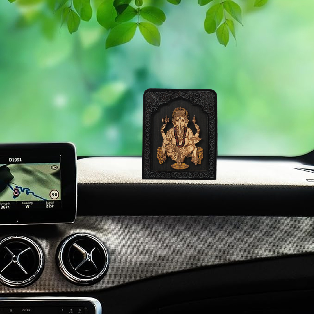 Temple Frame Car Dashboard Stand Ganesh ji
