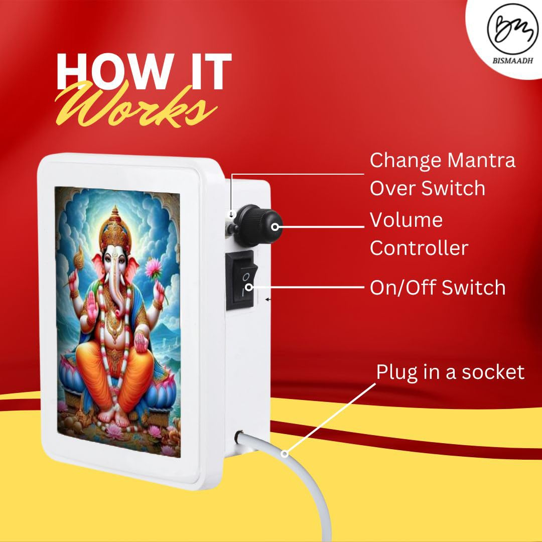 BISMAADH Classic Wired Mantra Box with 4-Inch LED Display Specially For Hindu Chants Bhajans & Jaap