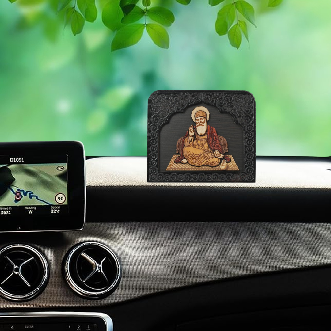Temple Frame Car Dashboard Stand Guru Nanak Dev Ji
