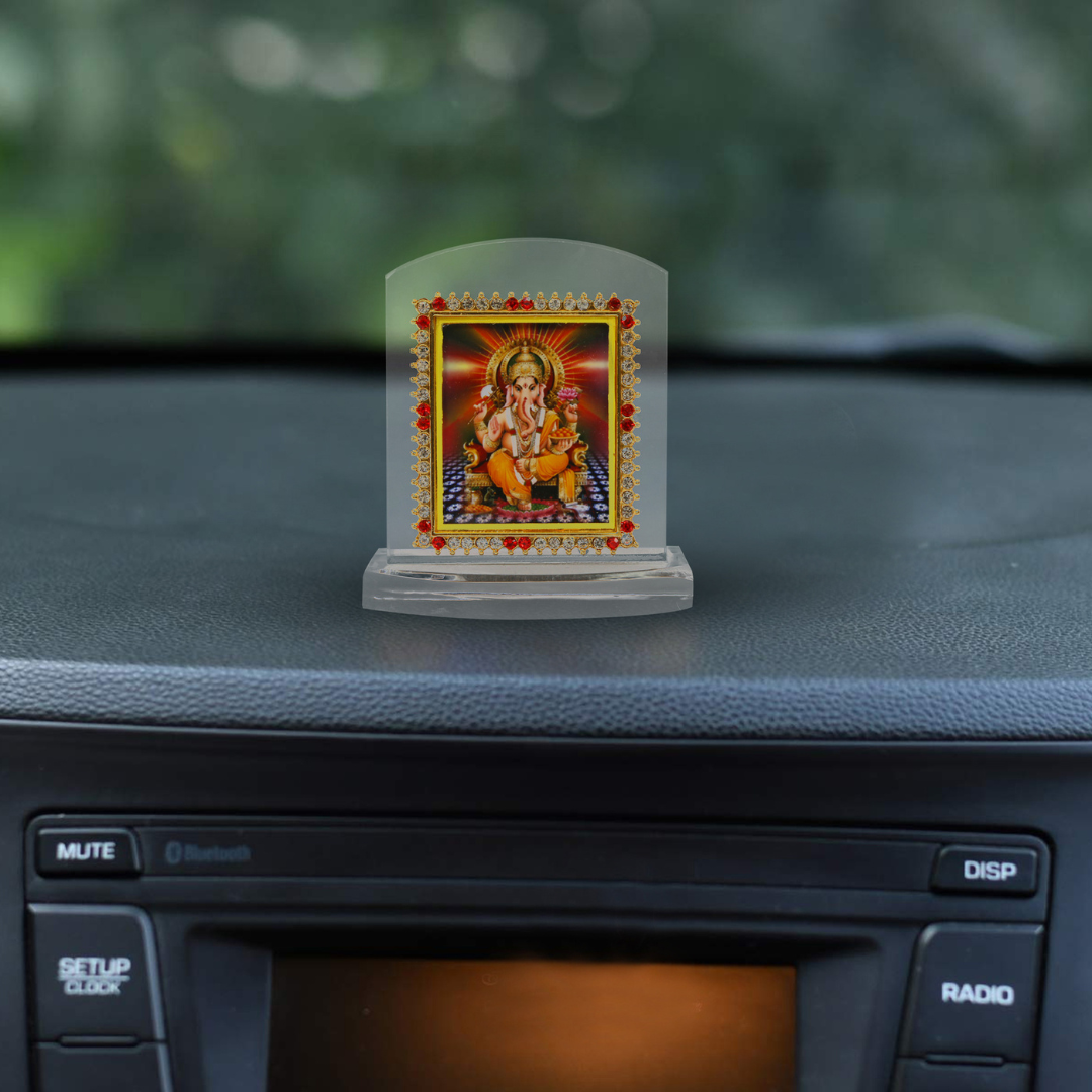 Heavy Acrylic Car Dashboard Idol Ganpati Ji
