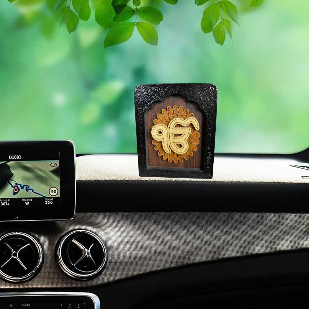 Temple Frame Car Dashboard Stand Ek Onkar