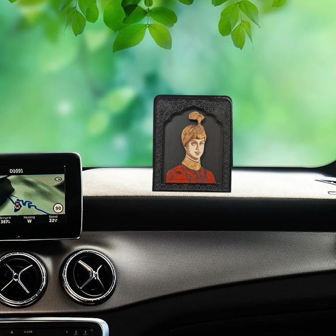 Temple Frame Car Dashboard Stand Guru Harkrishan Singh Ji