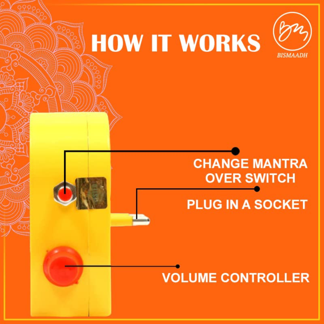 Bismaadh Electric Yellow Mantra Chanting Bell – Just Plug & Play Sai Baba Ji