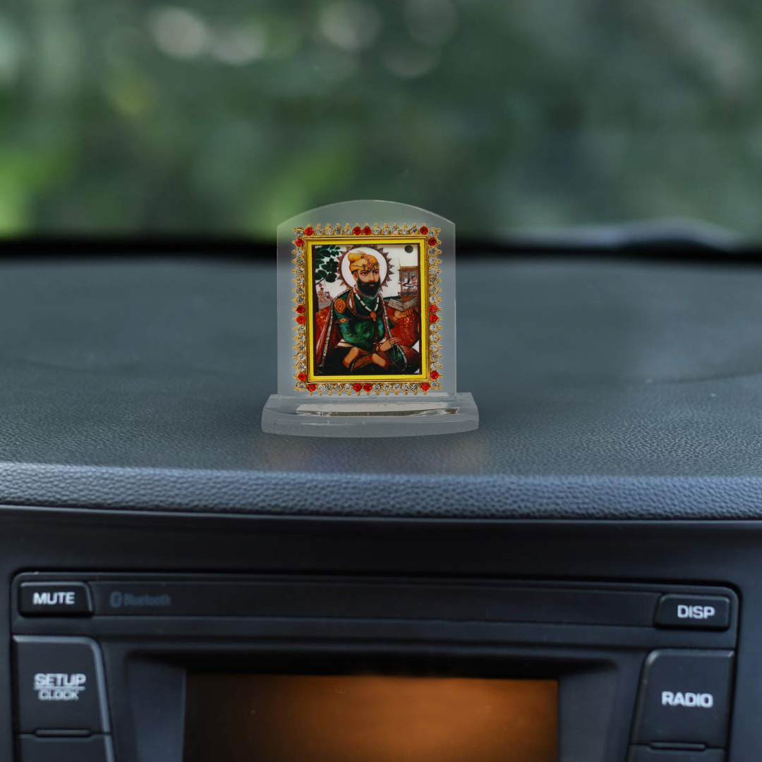 Heavy Acrylic Car Dashboard Idol Guru Teghbahadur Ji