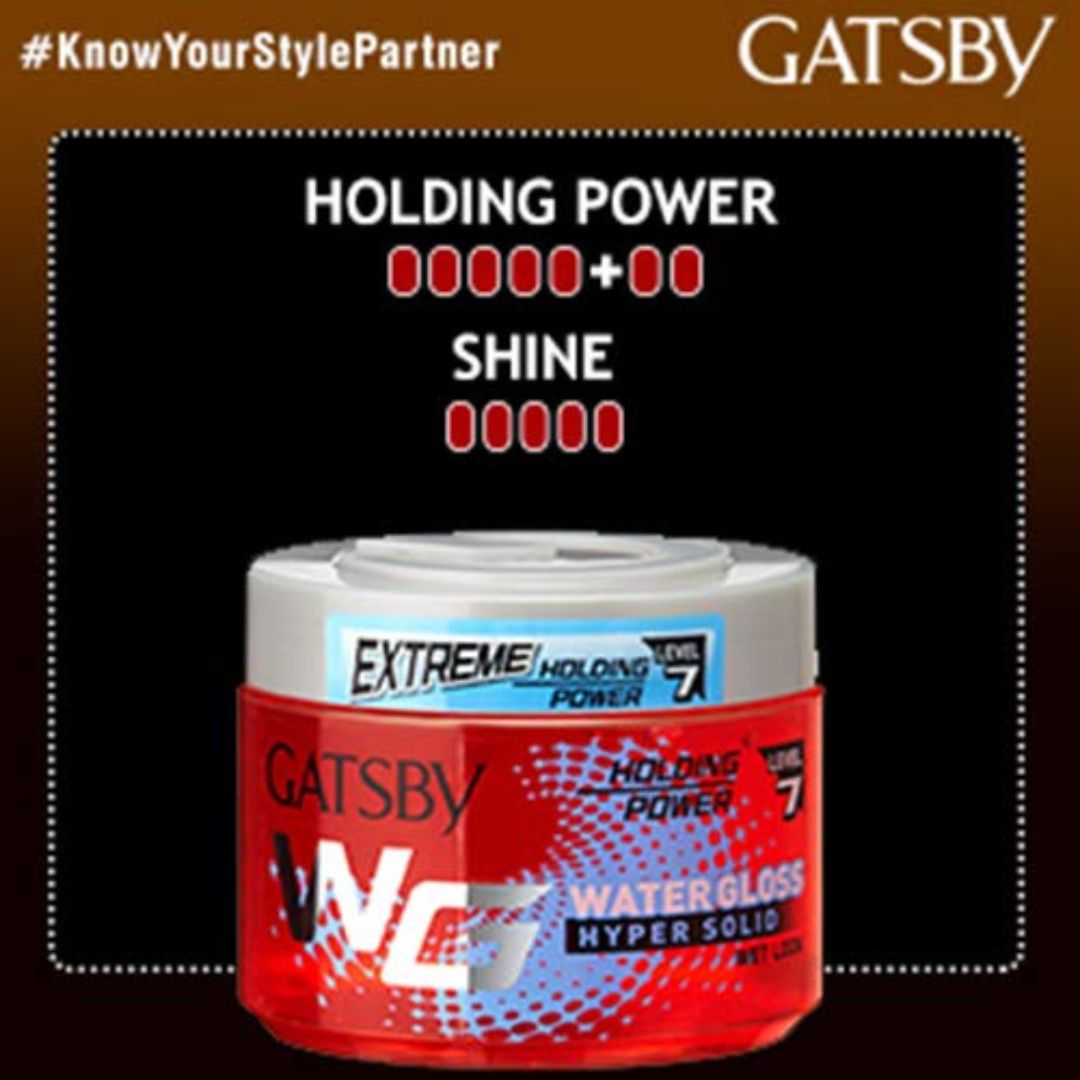 Gats by Water Gloss - Hyper Solid, Wet Look, Shine Effect, Long Lasting Hold, Non Sticky, Easy Wash Off, Holding Level 7, 300gm