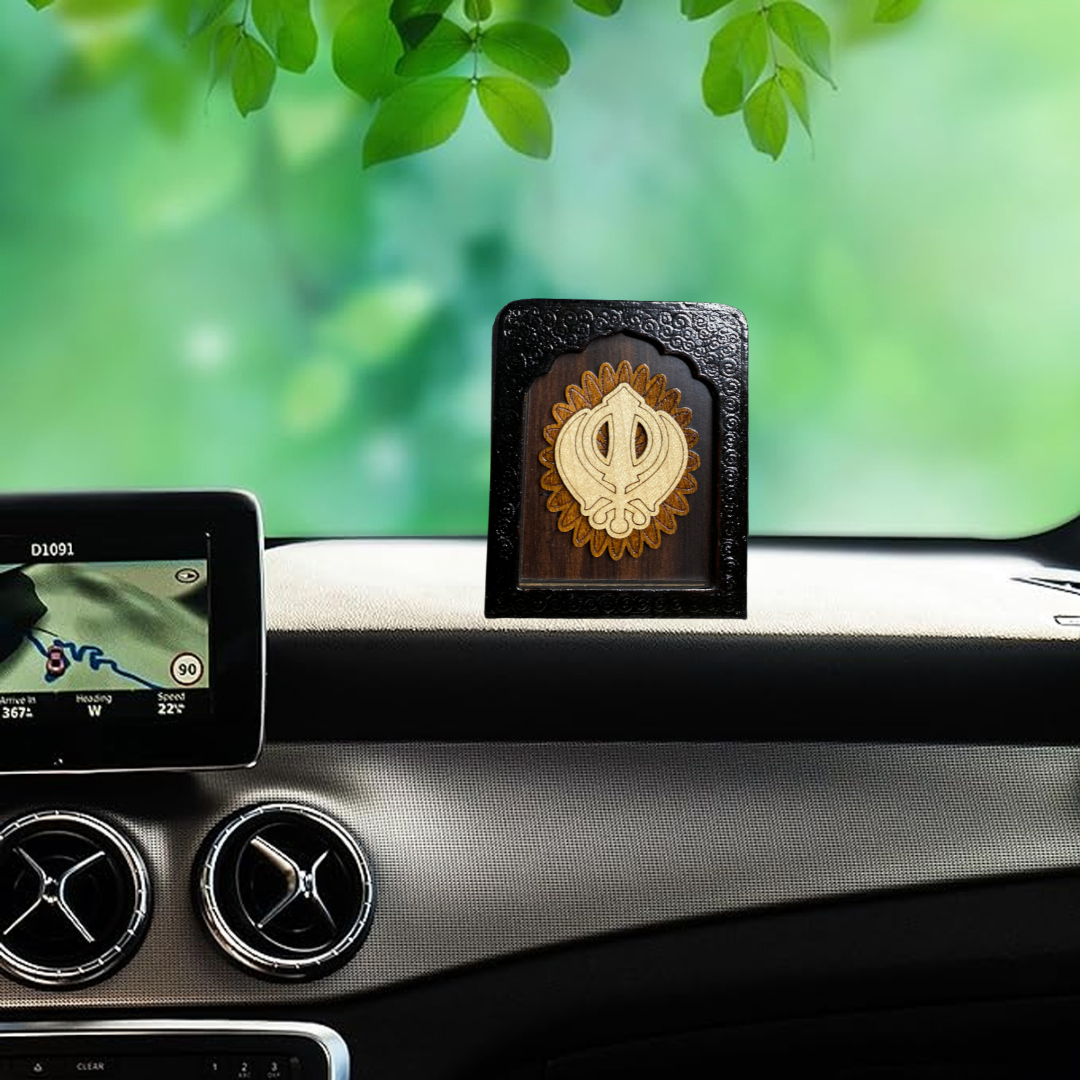 Temple Frame Car Dashboard Stand Khanda