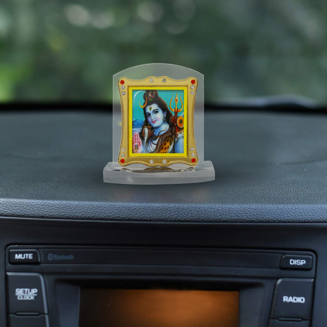 Heavy Acrylic Car Dashboard Idol Shiv Ji