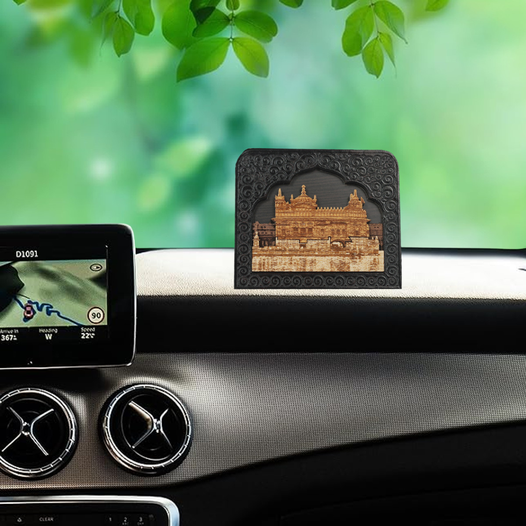 Temple Frame Car Dashboard Stand Golden Temple