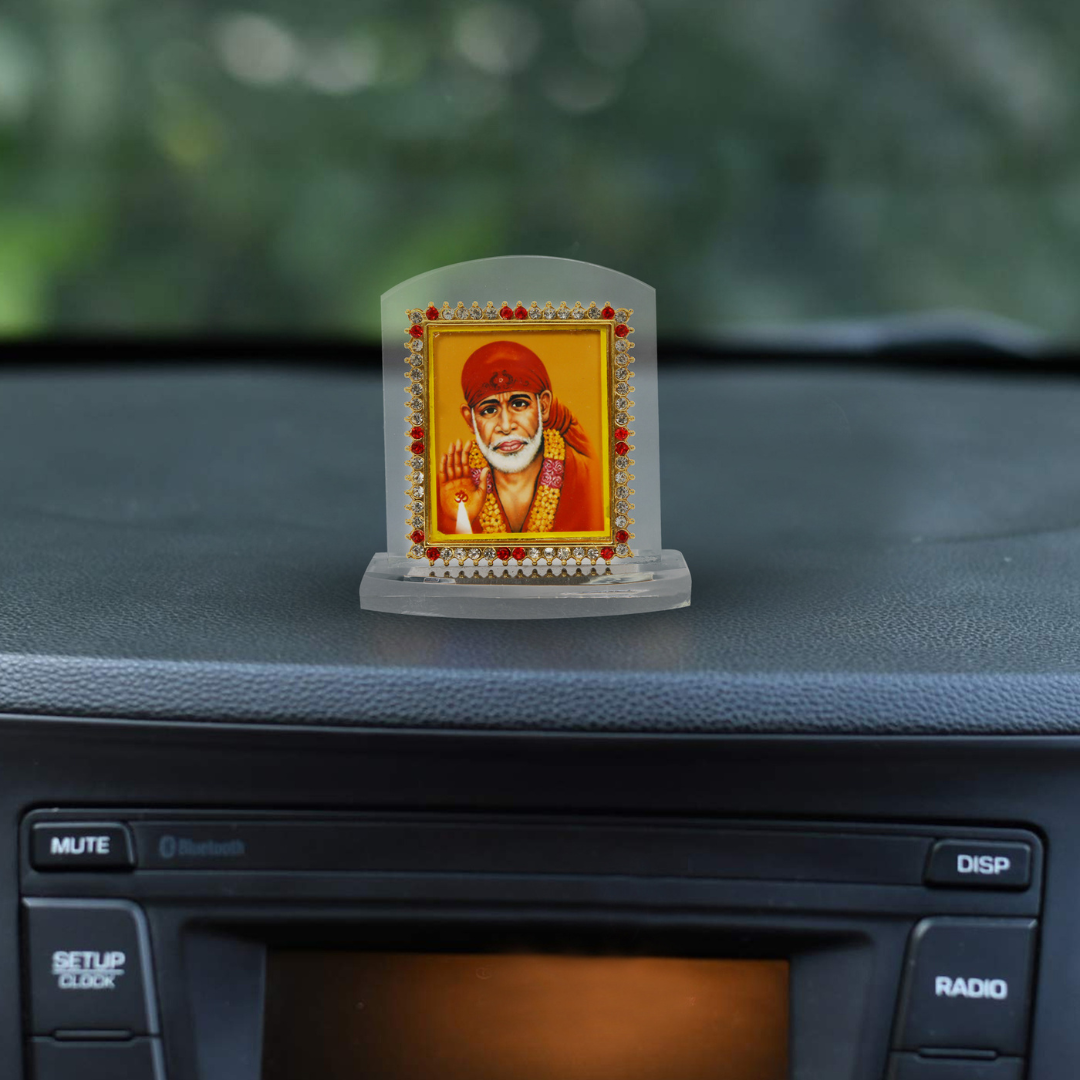 Heavy Acrylic Car Dashboard Idol Sai Baba