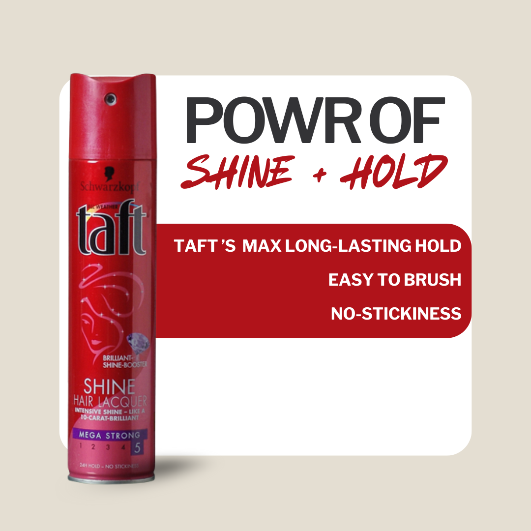 Schwarzkopf Taft Shine Hair Lacquer Mega Strong 5, Red (250ml)