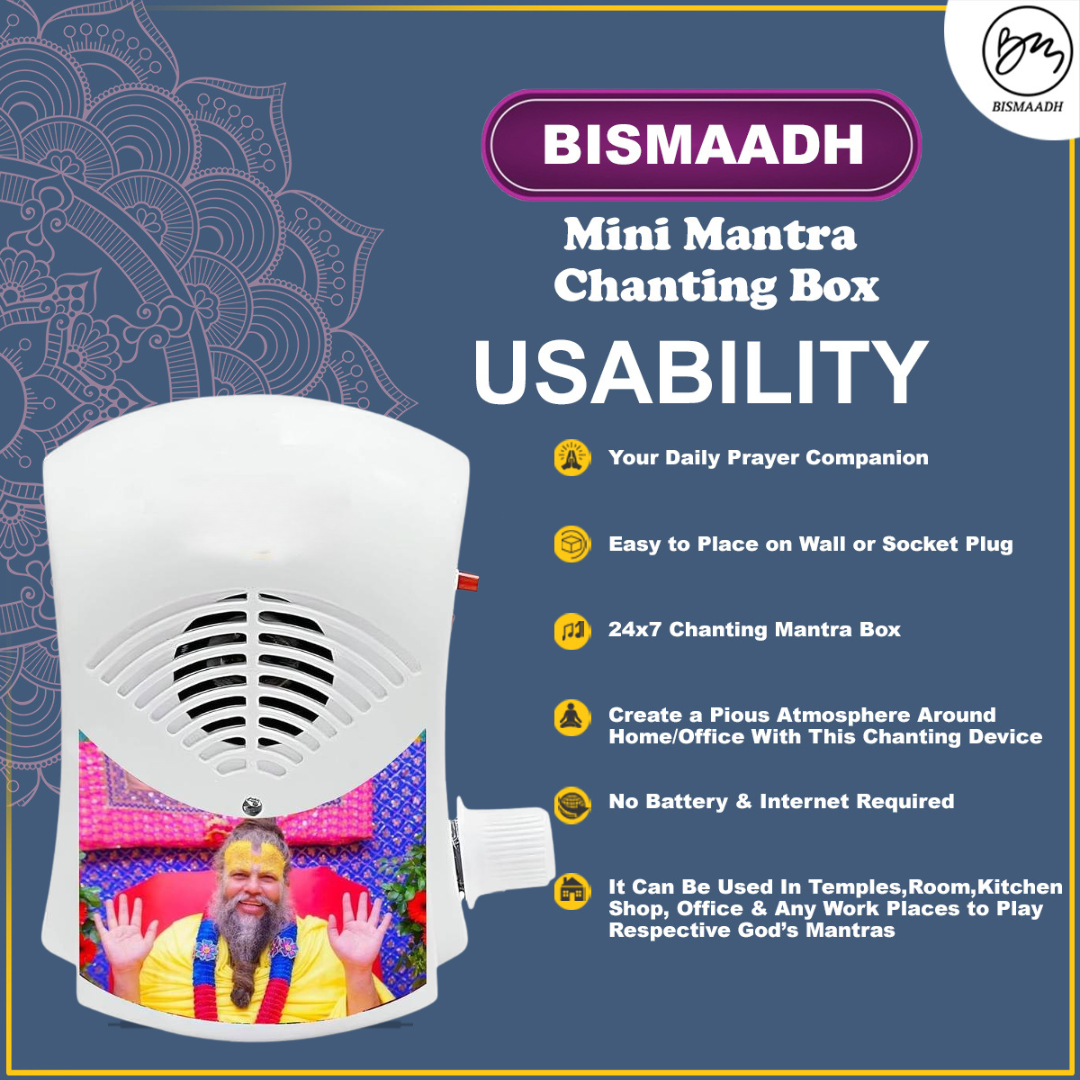 Bismaadh Electric Mini Mantra Chanting Box– Just Plug & Play Premanand Ji