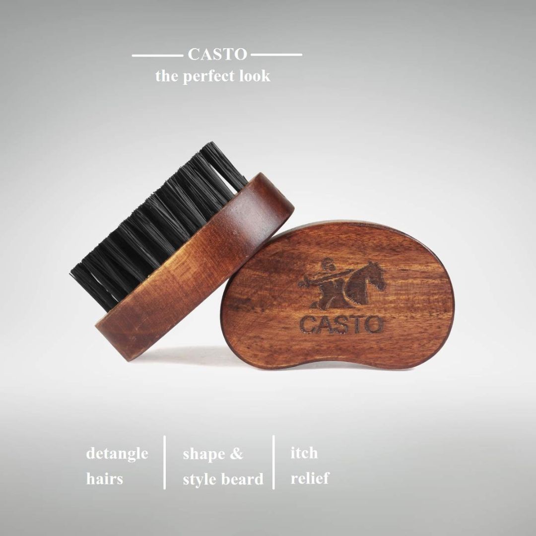 CASTO Beard Brush With Nylon Bristles (Travel Size)