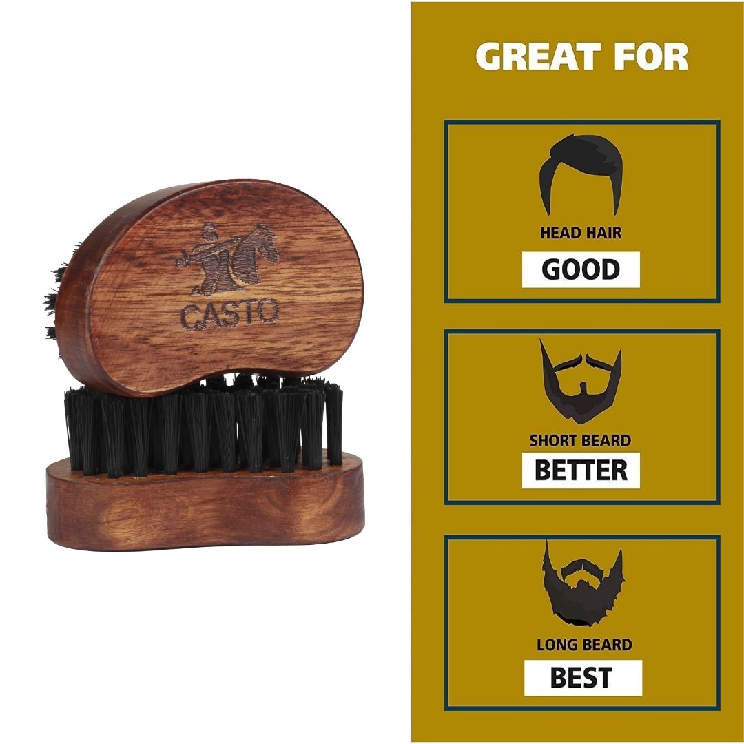 CASTO Beard Brush With Nylon Bristles (Travel Size)