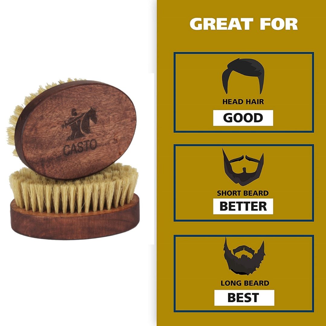 CASTO Beard Brush With 100% Natural Boar Bristles 70